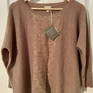 Garnett Hills Embroidered Cashmere Sweater M** NEW see size details!!